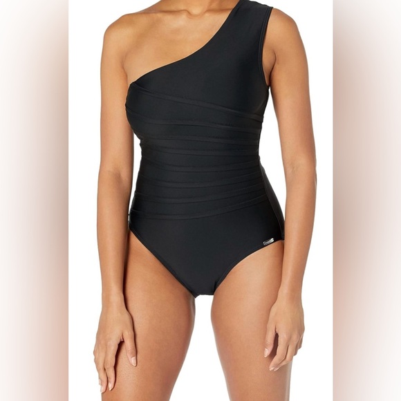 Calvin Klein Other - NWT CALVIN KLEIN ONE PIECE ONE SHOULDER BLACK SWIMSUIT SIZE 12